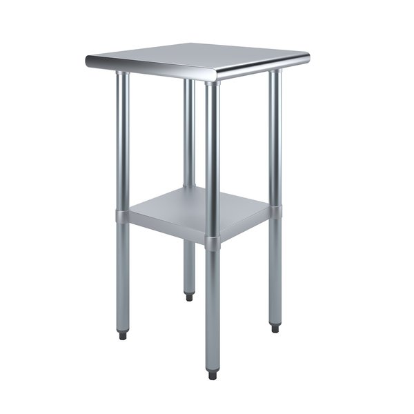 Amgood Stainless Steel Metal Table with Undershelf, 20 Long X 20 Deep AMG WT-2020